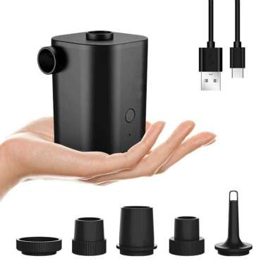 Onlynana Pompa Angin Mini Electric Air Pump Vacuum 25W 2500mAh WST-309 Otomatis Pompa Kompresor Listrik Pendorong Angin Pomba Sepeda Bekas Portable IH Hitam