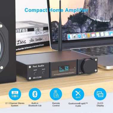 Fosi Audio Bluetooth 5.0 Amplifier 2.1 Channel with Remote