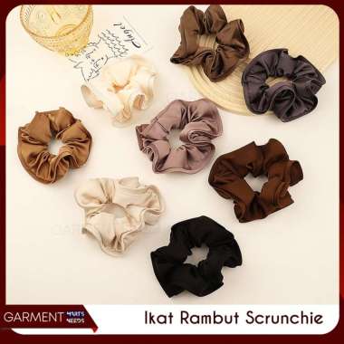 Scrunchie Rambut Cepol Hijab Jumbo Ikat Kunciran Bahan Halus Fashion Korea Style POLOS CREAM