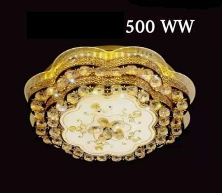 FL 9693 LAMPU PLAFON KRISTAL 50CM LED HIAS RUANG TAMU KLASIK MODERN LIST WARM