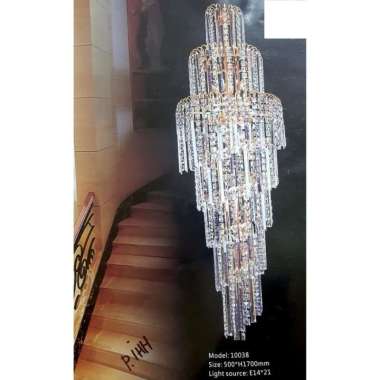 LAMPU GANTUNG KRISTAL 10038 / LAMPU HIAS / LAMPU VOID TANGGA