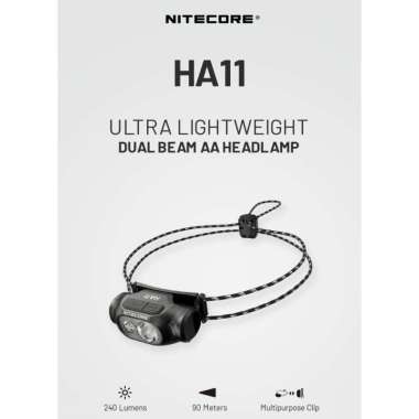 NITECORE Senter Kepala LED Headlamp Lightweight AA Battery 240lm