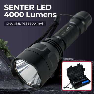 UltraFire Senter LED Flashlight XML-T6 4000 Lumens Charger dan Baterai