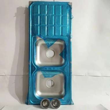 WashBak Wastafel Kitchen Sink Bak Cuci Piring 2 Lobang Flo Stainless