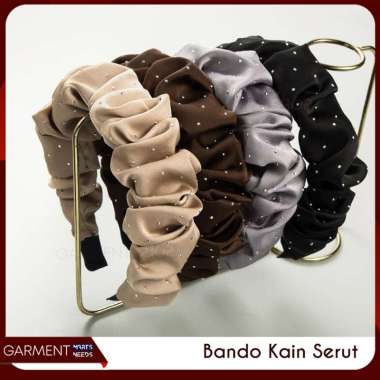 Bando Kain Serut Polos Busa Aksesories Rambut Head Band Wanita Korean Style Bahan Premium SERUT SATI