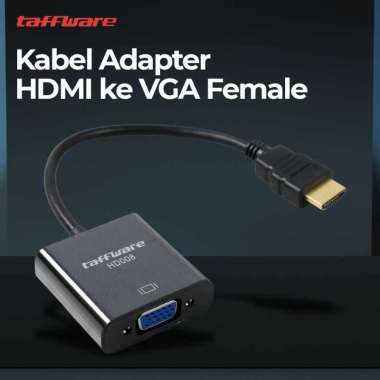 Kabel Adaptor HDMI ke VGA Female HD008 Laptop Portable Ac Inverter Kabel Vga To Peltier Konverter Ke Arah Standar Jerman Aki Kering Lcd Bekas Els IH Hitam