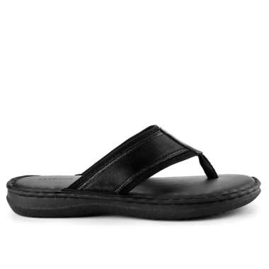 OBERMAIN OM07 SANDAL PRIA ORIGINAL SENDAL JEPIT CASUAL KULIT ASLI ORI HITAM
