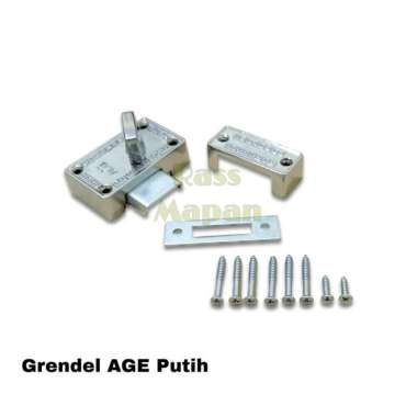 Grendel AGE / Slot Pintu Kamar Mandi Toilet Grendel Kunci Putar Putih