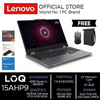 LENOVO LOQ RYZEN 5 8645HS RTX4050 512GB SSD 8GB 15.6 144 OHS