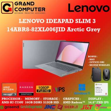 LENOVO IDEAPAD SLIM 3 6JID RYZEN 7-7730U 16GB 512GB 14" FHD WIN 11 OHS