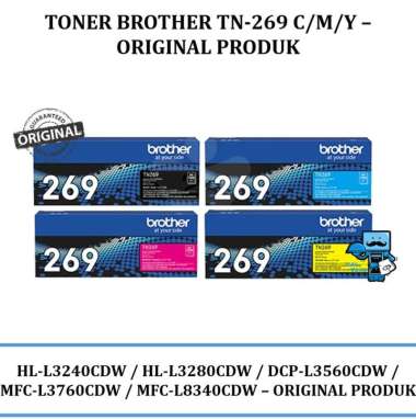 Toner Brother TN-269 C/M/Y For HL-L3240CDW / HL-L3280CDW / DCP-L3560CD