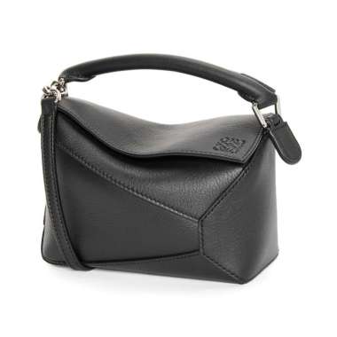 Loewe Mini Puzzle Edge Bag Classic Calfskin Black Black