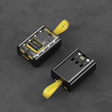Power Bank Box 55W Baterai 18650 Universal Digital + Baterai powerbank powerbox 10000mah HITAM 10000