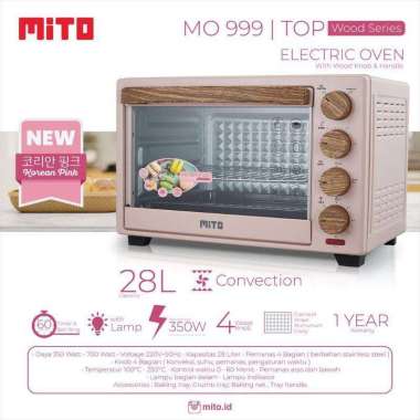 MITO Oven Listrik Toaster TOP MO 999 - Oven Mito 28L MO 999 PINK WOOD