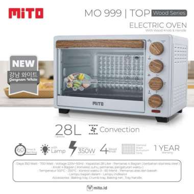 MITO Oven Listrik Toaster TOP MO 999 - Oven Mito 28L MO 999 WHITE WOOD