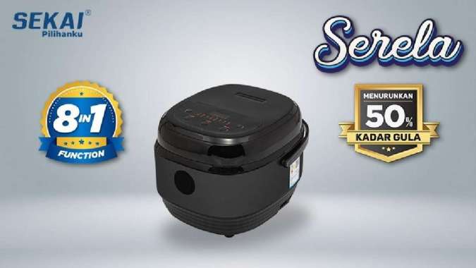 SEKAI Rice Cooker Digital CMW 522 Low Sugar - Sekai CMW 522 Low Sugar BLACK