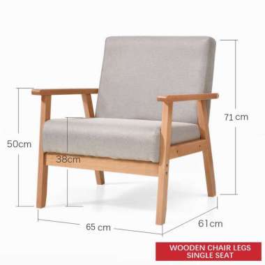 RM Sofa Sofa Ruang Tamu Minimalis Kursi ruang Khaki/1 orang