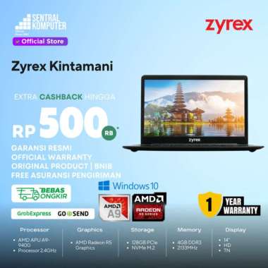 Zyrex Kintamani 14" AMD A9-9400 4GB 128GB SSD Win 10