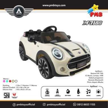 MAINAN MOBIL AKI ANAK MINI COOPER PMB M-7188 cream