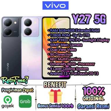 VIVO Y27 5G - RAM 6GB+6GB/128GB - Garansi Resmi