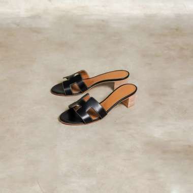 Sandal HERMES OASIS BLACK BLOCK HEELS 100% ORIGINAL 39