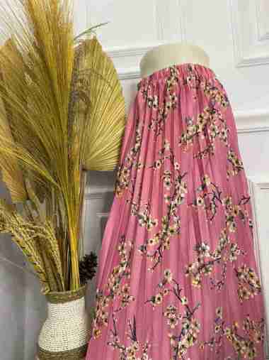 ROK PLISKET MOTIF | ROK PANJANG WANITA | ROK MOTIF BUNGA Sakura Dusty