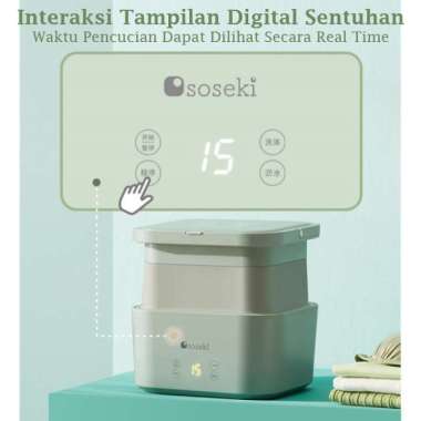 SOSEKI Mesin Cuci Mini Portabel 6L Dengan Sinar UV / Mesin Cuci Lipat - Hijau