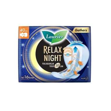 Promo Harga Laurier Relax Night Gathers 40cm 16 pcs - Blibli