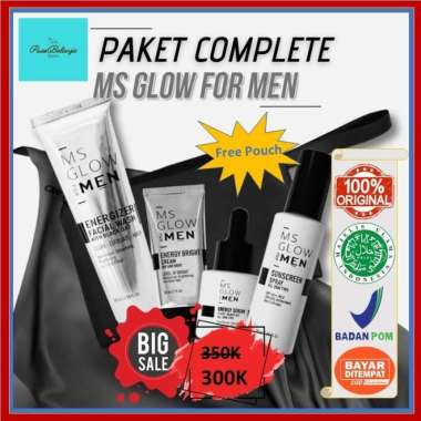 Paket Complete MS Glow Men / Ms Glow For Men Original BPOM Free Pouch