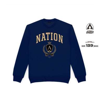 Aerostreet Crewneck Nation Navy Man BADAA S
