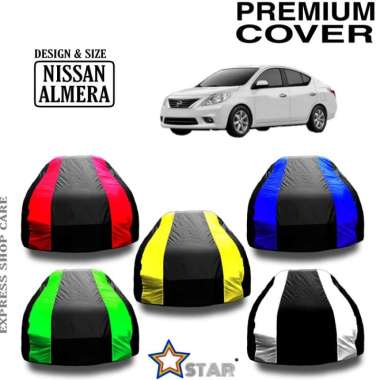 Sarung Mobil ALMERA Strip 2 WARNA Body Cover Penutup Almera Multivariasi Multicolor