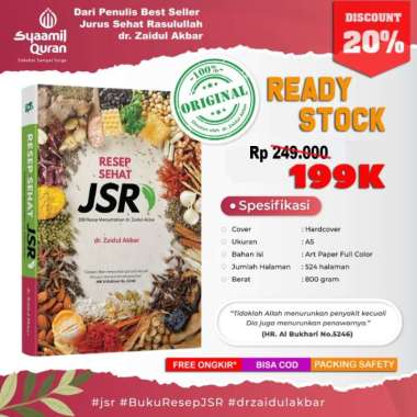 Buku Resep Sehat JSR dr. Zaidul Akbar 100% Multivariasi Multicolor