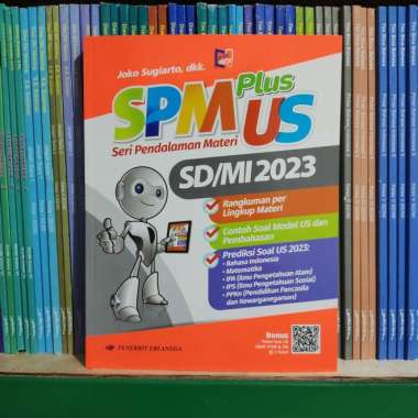 Buku Soal SPM Plus US SD/MI 2023 Erlangga Plus Kunci Jawaban Multivariasi Multicolor