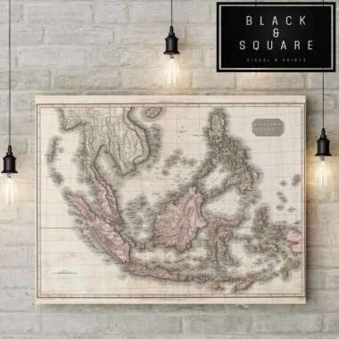 Poster Map Atau Peta Vintage - Indonesia - Afrika - Eropa - Jadul dll Multivariasi Multicolor