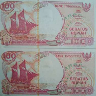 Uang Kuno Kertas 100 perak gambar Perahu layar th 1992
