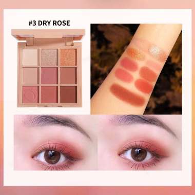 SANIYE [BPOM] 9 Warna Eyeshadow Palette Waterproof Nude Glitter Eyeshadow #3 Dry Rose