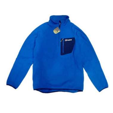 Berghaus Jaket Polar Tebal Pria dan Wanita 1/2 Zip Biru XL