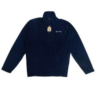 Berghaus Jaket Polar Tebal Pria dan Wanita 1/2 Zip Biru Dongker XL