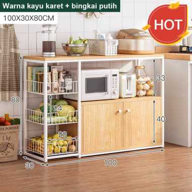 JP Rak Dapur Susun Minimalis Lemari Dapur Serb 100cm*30cm*80cm