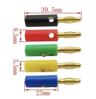 JACK BANANA MALE 4MM PLUG CONNECTOR GOLD PLATE BANANA PLUG KONEKTOR Hijau