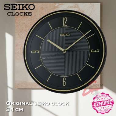 Jam Dinding SEIKO Original 34 cm QXA-816 Black Gold
