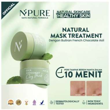 NPURE Chocomint Clay Mask / Masker Anti Jerawat Komedo / Masker Kulit Berminyak 50GR
