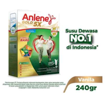 Anlene Gold Plus 5 X Hi-Calcium Vanila 240 Gram