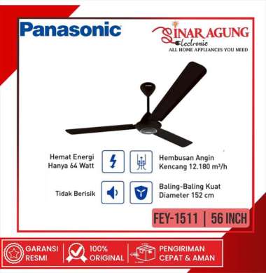 Kipas Angin Gantung Panasonic FEY-1511K 60 Inch Hitam