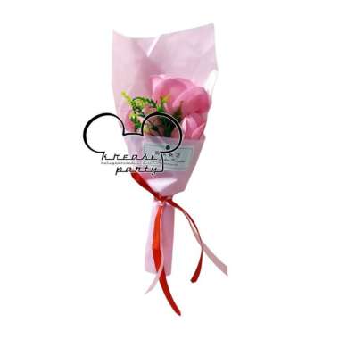 Buket Bunga Pink Isi 3 Bunga / bunga sabun / Buket Bunga Multivariasi Multicolor