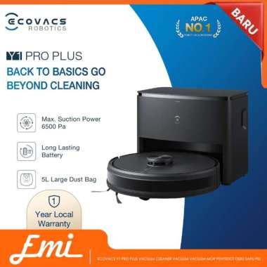 Ecovacs Y1 PRO PLUS Robot Vacuum Cleaner Vacuum Vacuum Mop Penyedot Debu Sapu Pel