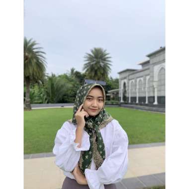 Songket Pash - Hijab Segi Empat Jilbab Motif Songket Palembang Hijau