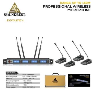 Mic Wireless Conference 4 Mic Meja Wireless Soundbest Fantastic 4