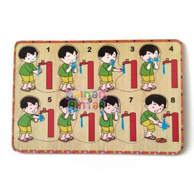 Mainan Kayu Pintar Puzzle Kayu Edukasi SNI Murah dan Lengkap Wudhu Pria