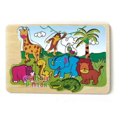 Mainan Kayu Pintar Puzzle Kayu Edukasi SNI Murah dan Lengkap Safari Hewan Liar